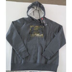 Under Armour 1357938 Women's Sz L Jet Gray Heather/Forrest Camo UA Rival Hoodie
